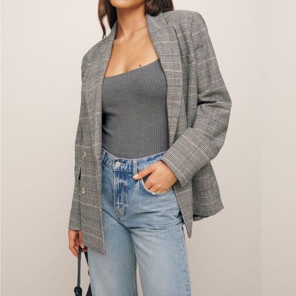 Reformation Bardot Ribbed Knit Top Light Blue Small - Picture 4 of 13